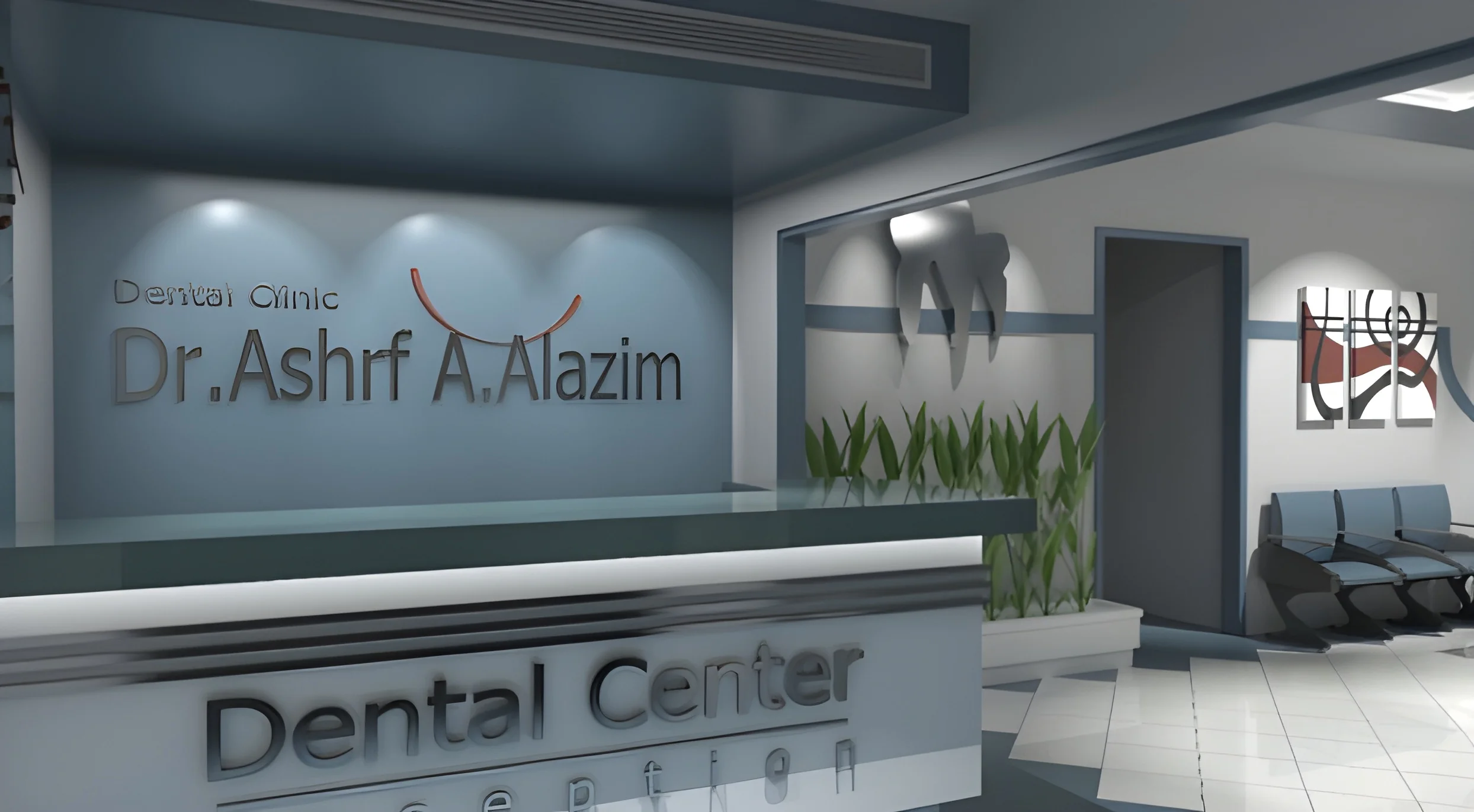 Dental center interior design reception