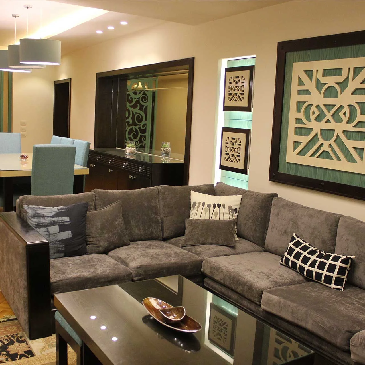Residential reception area interior design