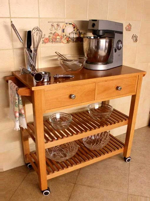 Mobile kitchen island cart & workspace